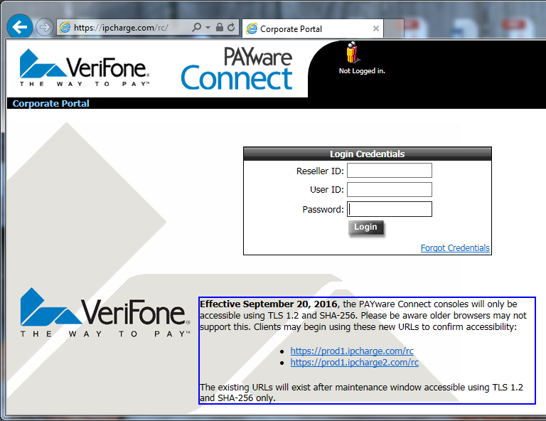 CSI SPECTRUMVerifone Portal